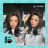 JBEXTENSION 18 Inches Natural Black Pre-Cut Snowflake Lace Frontlace Glueless Wig ELENA【PERMATEASE】【BENDY EAR TABS】