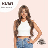 JBEXTENSION 30 Inches Long Light Brown Wig With Bangs YUMI LIGHT BROWN No Highlight