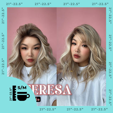 JBEXTENSION 18 Inches Mix Blonde Pre-Cut Snowflake Lace Frontlace Glueless Wig TERESA BLONDE【PERMATEASE】【BENDY EAR TABS】- S/M