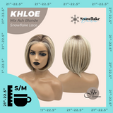 JBEXTENSION 12 Inches Bob Cut Mix Ash Blonde Pre-Cut Snowflake Lace Frontlace Glueless Wig KHLOE MIX ASH BLONDE【PERMATEASE】【BENDY EAR TABS】