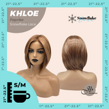 JBEXTENSION 12 Inches Bob Cut Paprika Pre-Cut Snowflake Lace Frontlace Glueless Wig KHLOE PAPRIKA【PERMATEASE】【BENDY EAR TABS】- S/M