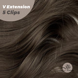 JBEXTENSION Extensiones de cabello en V de 20 pulgadas, 5 rizos con clip, 190 g