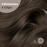 JBEXTENSION 20 Inches Hair V Extensions 5 Clip-in Curly Hair Extension With Clips 190g