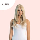 JBEXTENSION 24 Inches Light Blonde Women Wig With Bangs AISHA