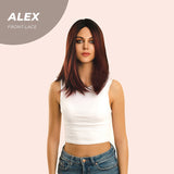 JBEXTENSION 14 Inches Bob Cut Ombre Dark Red No Bangs Frontlace Wig ALEX
