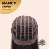 JBEXTENSION NANCY MONO Monofilament Handmade Wig 6X5 Full Monofilament Hand Tied Top Wig 14 Inches Dark Brown Mono Lace Wig Glueless Wig NANCY MONO【BENDY EAR TABS】