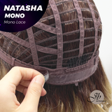 JBEXTENSION NATASHA MONO Monofilament Handmade Wig 6X5 Full Monofilament Hand Tied Top Wig 12 Inches Honey Blonde Mono Lace Wig Glueless Black Sapphire Wig NATASHA MONO【BENDY EAR TABS】