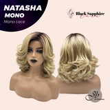 JBEXTENSION NATASHA MONO Monofilament Handmade Wig 6X5 Full Monofilament Hand Tied Top Wig 12 Inches Honey Blonde Mono Lace Wig Glueless Black Sapphire Wig NATASHA MONO【BENDY EAR TABS】