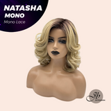 JBEXTENSION NATASHA MONO Monofilament Handmade Wig 6X5 Full Monofilament Hand Tied Top Wig 12 Inches Honey Blonde Mono Lace Wig Glueless Black Sapphire Wig NATASHA MONO【BENDY EAR TABS】