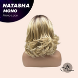 JBEXTENSION NATASHA MONO Monofilament Handmade Wig 6X5 Full Monofilament Hand Tied Top Wig 12 Inches Honey Blonde Mono Lace Wig Glueless Black Sapphire Wig NATASHA MONO【BENDY EAR TABS】