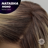 JBEXTENSION NATASHA MONO Monofilament Handmade Wig 6X5 Full Monofilament Hand Tied Top Wig 12 Inches Honey Blonde Mono Lace Wig Glueless Black Sapphire Wig NATASHA MONO【BENDY EAR TABS】