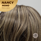 JBEXTENSION NANCY MONO Monofilament Handmade Wig 6X5 Full Monofilament Hand Tied Top Wig 14 Inches Dark Brown Mono Lace Wig Glueless Wig NANCY MONO【BENDY EAR TABS】