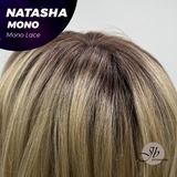 JBEXTENSION NATASHA MONO Monofilament Handmade Wig 6X5 Full Monofilament Hand Tied Top Wig 12 Inches Honey Blonde Mono Lace Wig Glueless Black Sapphire Wig NATASHA MONO【BENDY EAR TABS】
