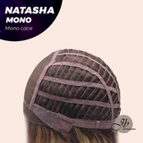 JBEXTENSION NATASHA MONO Monofilament Handmade Wig 6X5 Full Monofilament Hand Tied Top Wig 12 Inches Honey Blonde Mono Lace Wig Glueless Black Sapphire Wig NATASHA MONO【BENDY EAR TABS】