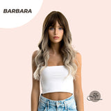 JBEXTENSION 22 Inches Body Wave Shatush Blonde Wig With Bangs BARBARA