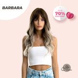 JBEXTENSION 22 Inches Body Wave Shatush Blonde Wig With Bangs BARBARA
