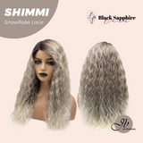 JBEXTENSION 21 Inches Ash Grey Deep Curly Pre-Cut Side Part Snowflake Lace Frontlace Black Sapphire Glueless Wig SHIMMI - BLACK SAPPHIRE【BENDY EAR TABS】
