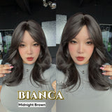 JBEXTENSION Peluca marrón natural con corte Bob de 10 pulgadas y flequillo JOAN