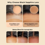 JBEXTENSION 21 Inches Ash Grey Deep Curly Pre-Cut Side Part Snowflake Lace Frontlace Black Sapphire Glueless Wig SHIMMI - BLACK SAPPHIRE【BENDY EAR TABS】