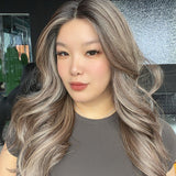 JBEXTENSION BLAIR MONO Monofilament Handmade Wig 6X5 Full Monofilament Hand Tied Top Wig 24 Inches Pine Cones Mono Lace Wig with Anti-slip Silicone Strips Glueless Wig BLAIR MONO - PINE CONES【BENDY EAR TABS】