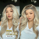 JBEXTENSION BLAIR MONO Monofilament Handmade Wig 6X5 Full Monofilament Hand Tied Top Wig 24 Inches Butter Milk Mono Lace Wig with Anti-slip Silicone Strips Glueless Wig BLAIR MONO - BUTTER MILK【BENDY EAR TABS】