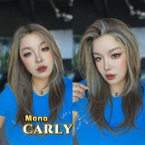 JBEXTENSION CARLY MONO Full Monofilament Wig 22 Inches Hazelnut Full Mono Lace Glueless with Anti-slip Silicone Strips Wig CARLY MONO - HAZELNUT【BENDY EAR TABS】