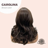 JBEXTENSION Peluca de mujer rizada marrón hasta los hombros de 18 pulgadas CAROLINA BROWN