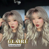JBEXTENSION 22 Inches Scalpiana Honeyed Sand 3.5X4 Hard Silky Top Natural Scalp Effect Women Wig with Bangs CLAIRE SILKY TOP - HONEYED SAND