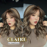 JBEXTENSION 22 Inches Scalpiana Sun-Kissed Brown 3.5X4 Hard Silky Top Natural Scalp Effect Women Wig with Bangs CLAIRE SILKY TOP - SUN KISSED BROWN