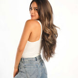 Nichole's Selection - 26 Inches Curly Women Brown With Highlight Wig Pre-Cut Frontlace Glueless Wig EMMIE HIGHLIGHT