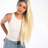 JBEXTENSION 30 Inches Blonde With Dark Root Extra Long Straight Lace Front Wig.Pre Plucked 6*14 HD Transparent Lace Frontal Glueless Wig GLORIA