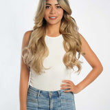 JBEXTENSION 26 Inches Curly Women Shatush Blonde Wig Pre-Cut Frontlace Glueless Wig EMMIE SHATUSH BLONDE