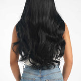 JBEXTENSION 26 Inches Curly Women Jet Black Wig Pre-Cut Frontlace Glueless Wig EMMIE JET BLACK