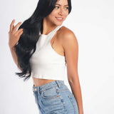 JBEXTENSION 26 Inches Curly Women Jet Black Wig Pre-Cut Frontlace Glueless Wig EMMIE JET BLACK