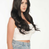 JBEXTENSION 24 Inches 5X5 Frontlace Extra Natural Scalp Effect With Soft Cap Wig Tea Black Darkest Brown Curly Wig SOPHIE TEA BLACK