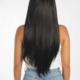 JBEXTENSION 28 Inches Natural Black Long Straight HD Transparent 360 Lace Front Wigs Pre-Plucked Hair Glueless 180% Density Full Lace Hair Glueless Wigs For Thinning Hair ACE NATURAL BLACK