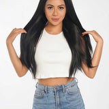 JBEXTENSION 28 Inches Natural Black Long Straight HD Transparent 360 Lace Front Wigs Pre-Plucked Hair Glueless 180% Density Full Lace Hair Glueless Wigs For Thinning Hair ACE NATURAL BLACK