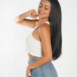 JBEXTENSION 28 Inches Natural Black Long Straight HD Transparent 360 Lace Front Wigs Pre-Plucked Hair Glueless 180% Density Full Lace Hair Glueless Wigs For Thinning Hair ACE NATURAL BLACK