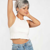 JBEXTENSION Pixie Cut Silver Half Real Human Hair Half Futura Fiber Fashion Women Wig WINTOUR