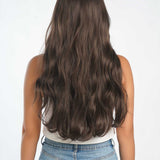 JBEXTENSION 25 Inches Cold Brown Body Wave Wig With Bangs ELIANA