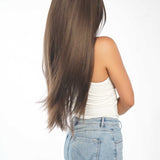 JBEXTENSION Mini G5 28 Inches Long Cold Brown Straight Wig With Bangs HILDA
