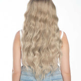 JBEXTENSION 28 Inches Long Body Wave Mix Grey Blonde Wig With Bangs ROSANNA
