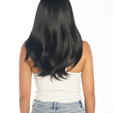 JBEXTENSION 22 Inches Jet Black Medium Length Women Frontlace Glueless Wig ROBY BLACK