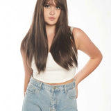 JBEXTENSION 22 Inches Scalpiana Cold Brown 3.5X4 Hard Silky Top Natural Scalp Effect Wig NICOLA COLD BROWN Silky Top