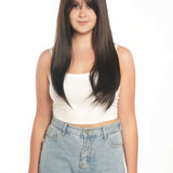 JBEXTENSION 22 Inches  Scalpiana Midnight Brown( Black/Brown) 3.5X4 Hard Silky Top Natural Scalp Effect Wig NICOLA SILK TOP