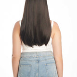 JBEXTENSION 22 Inches  Scalpiana Midnight Brown( Black/Brown) 3.5X4 Hard Silky Top Natural Scalp Effect Wig NICOLA SILK TOP