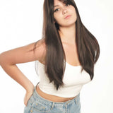 JBEXTENSION 22 Inches  Scalpiana Midnight Brown( Black/Brown) 3.5X4 Hard Silky Top Natural Scalp Effect Wig NICOLA SILK TOP
