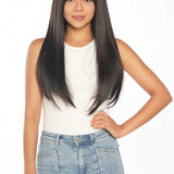 JBEXTENSION 22 Inches Midnight Brown( Black/Brown) Wig With Bangs NICOLA