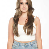 JBEXTENSION 26 Inches Brown Free Part Pre-Cut Frontlace Glueless Wig With Bangs JUANITA