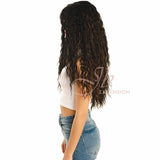 JBEXTENSION 26 Inches Black With Blonde Highlight Extra Wave Frontlace Wig KIRIN